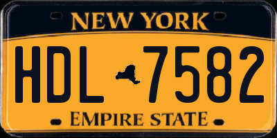 NY license plate HDL7582