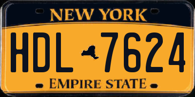 NY license plate HDL7624