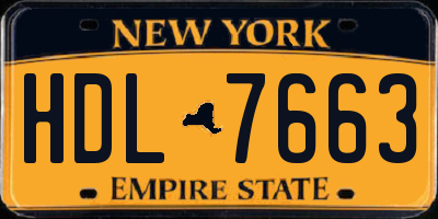 NY license plate HDL7663