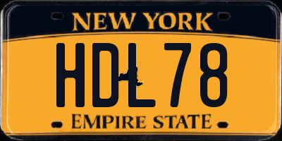 NY license plate HDL78