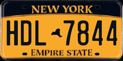 NY license plate HDL7844