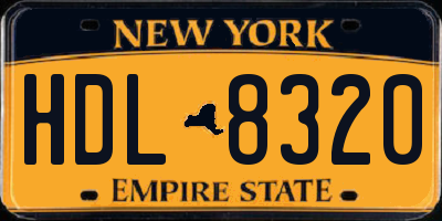 NY license plate HDL8320