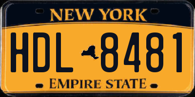 NY license plate HDL8481