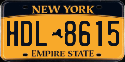 NY license plate HDL8615