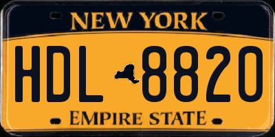 NY license plate HDL8820