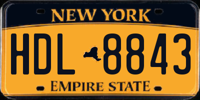 NY license plate HDL8843