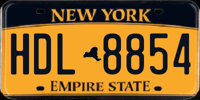 NY license plate HDL8854
