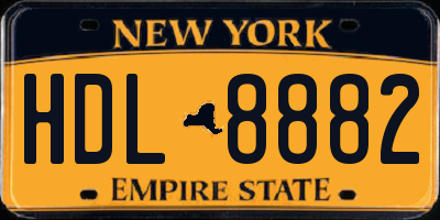 NY license plate HDL8882