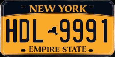 NY license plate HDL9991
