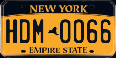 NY license plate HDM0066