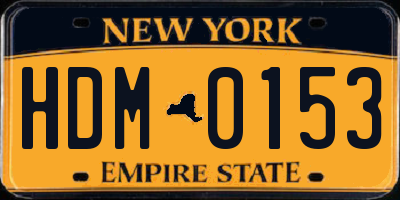 NY license plate HDM0153