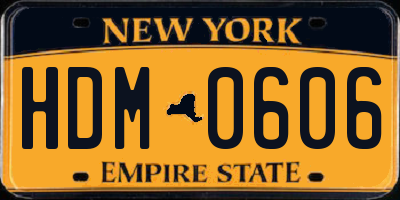 NY license plate HDM0606