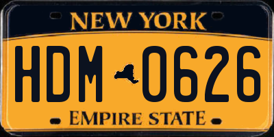 NY license plate HDM0626