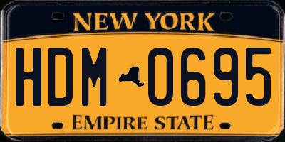 NY license plate HDM0695