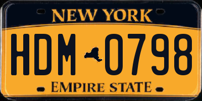 NY license plate HDM0798