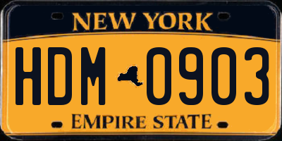 NY license plate HDM0903