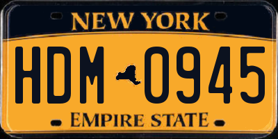 NY license plate HDM0945