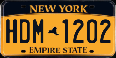 NY license plate HDM1202