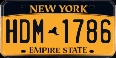 NY license plate HDM1786