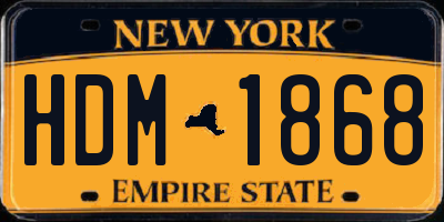 NY license plate HDM1868