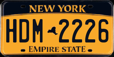 NY license plate HDM2226