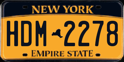 NY license plate HDM2278