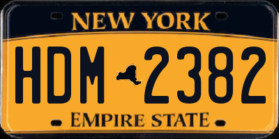 NY license plate HDM2382