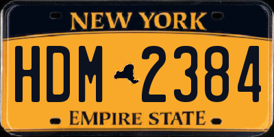 NY license plate HDM2384
