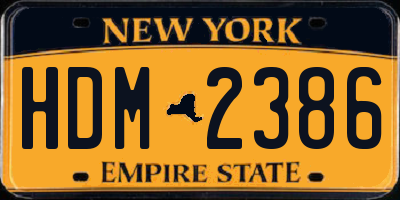 NY license plate HDM2386
