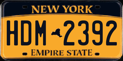 NY license plate HDM2392