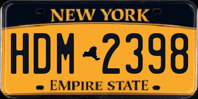 NY license plate HDM2398