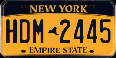 NY license plate HDM2445