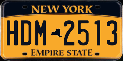 NY license plate HDM2513