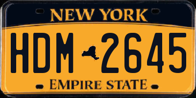 NY license plate HDM2645
