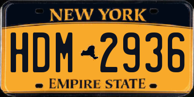 NY license plate HDM2936
