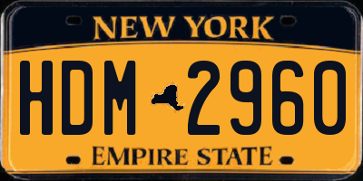 NY license plate HDM2960