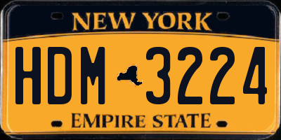 NY license plate HDM3224