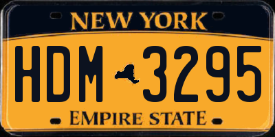 NY license plate HDM3295