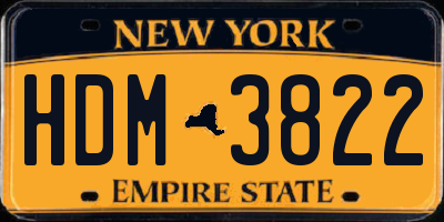 NY license plate HDM3822