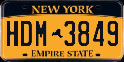 NY license plate HDM3849