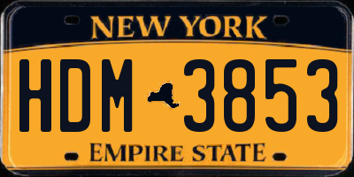 NY license plate HDM3853