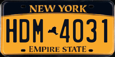 NY license plate HDM4031