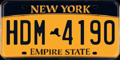 NY license plate HDM4190