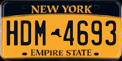 NY license plate HDM4693