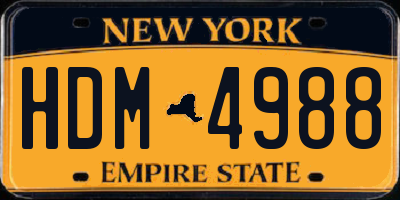 NY license plate HDM4988
