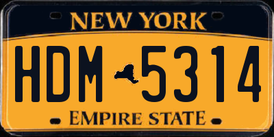 NY license plate HDM5314
