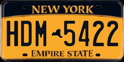 NY license plate HDM5422