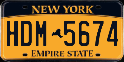 NY license plate HDM5674
