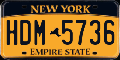 NY license plate HDM5736
