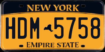 NY license plate HDM5758
